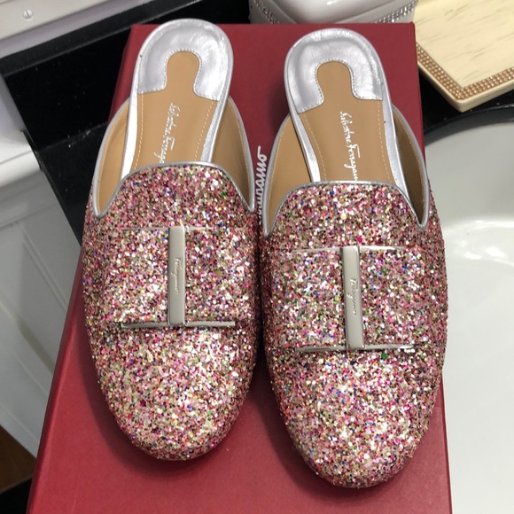 Salvatore Ferragamo Shoes - NWT Ferragamo Glitter Mules.